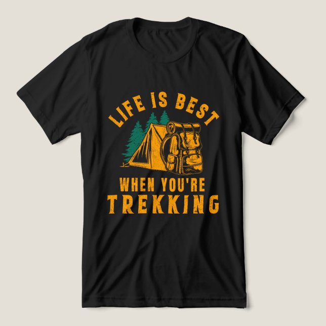 Das Leben ist am besten, wenn man trekking Tri-Blend Shirt (Design Vorderseite)