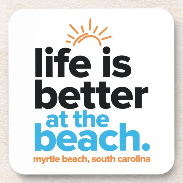 Das Leben ist am Strand besser Getränkeuntersetzer (Vorderseite)