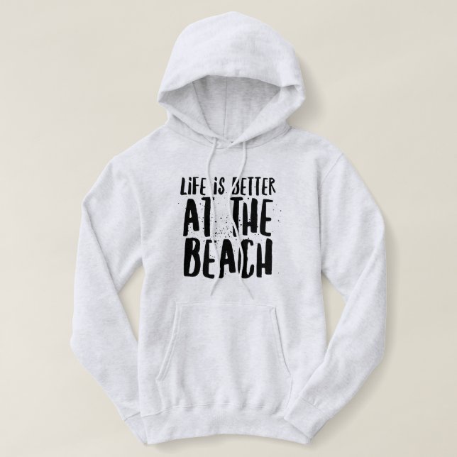 Das Leben ist am Strand besser Hoodie (Design vorne)