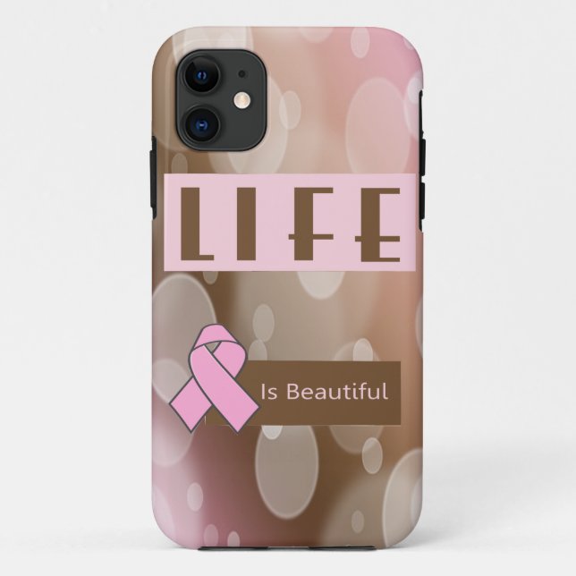 Das Leben ist Beautiiful, Brustkrebs-Überlebender Case-Mate iPhone Hülle (Rückseite)