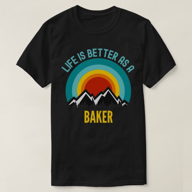 Das Leben ist besser als Bäcker T-Shirt (Design vorne)