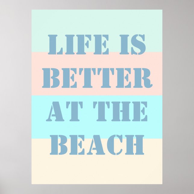 Das Leben ist besser am Beach Retro Poster (Vorne)