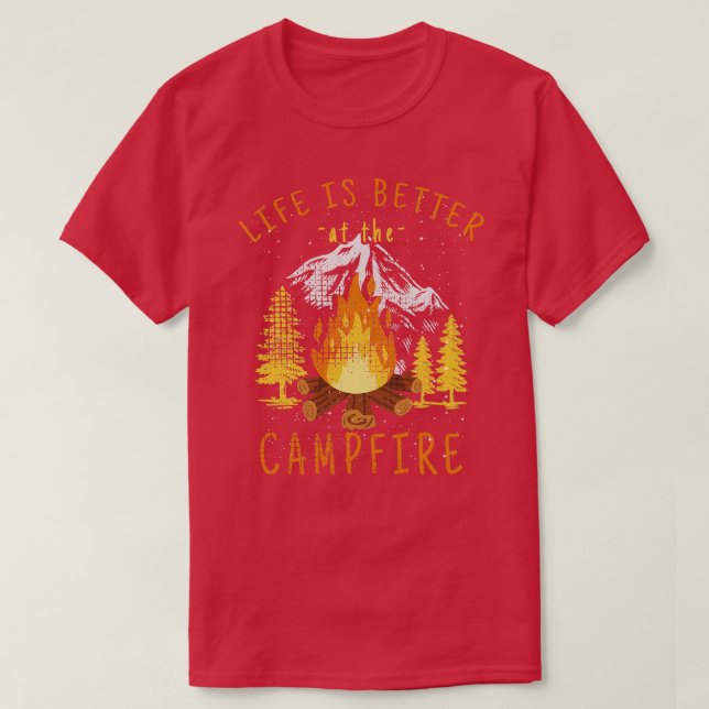 Das Leben ist besser am Campfire 2 T-Shirt (Design vorne)