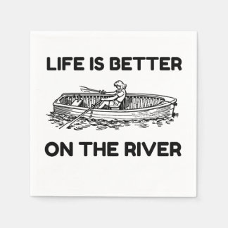 DAS LEBEN IST BESSER AM FLUSS SERVIETTE