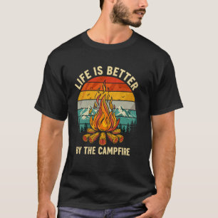 Das Leben ist besser am Lagerfeuer Camping Berg Hi T-Shirt