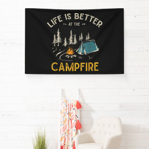 Das Leben ist besser am Lagerfeuer Lustiger Camper Banner