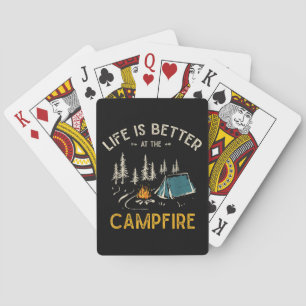 Das Leben ist besser am Lagerfeuer Lustiger Camper Spielkarten