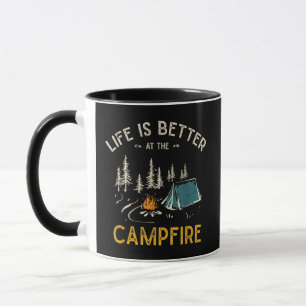 Das Leben ist besser am Lagerfeuer Lustiger Camper Tasse