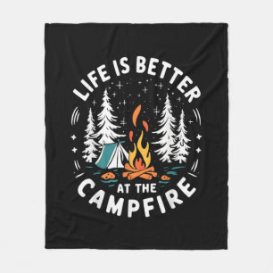 Das Leben ist besser am Lagerfeuer Lustiges Campin Fleecedecke