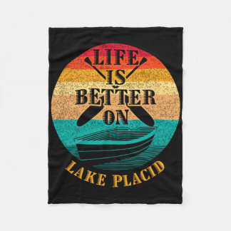 Das Leben ist besser am Lake Placid, lustiger Boot Fleecedecke
