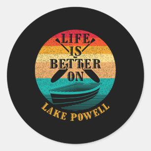 Das Leben ist besser am Lake Powell, lustiger Boot Runder Aufkleber