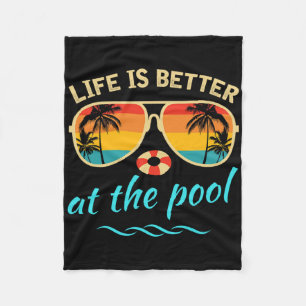 Das Leben ist besser am Pool Sommerferien Sommer Fleecedecke