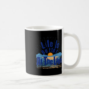 Das Leben ist besser am See Bum Angeln Bootfahren Kaffeetasse