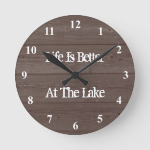 Das Leben ist besser am See Holzkorn Wanduhr