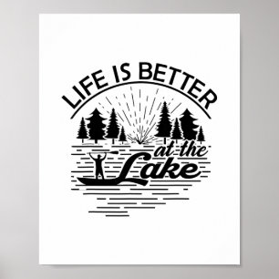 Das Leben ist besser am See Lustiger Bootsliebhabe Poster