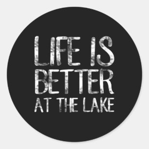 Das Leben ist besser am See Lustiges Camping Angel Runder Aufkleber
