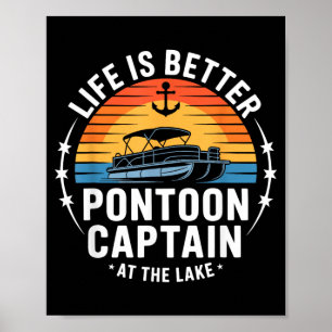 Das Leben ist besser am See ntoon Kapitän Bootfahr Poster
