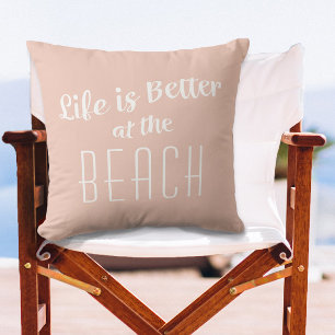 Das Leben ist besser am Strand Coral Moderner Spru Kissen