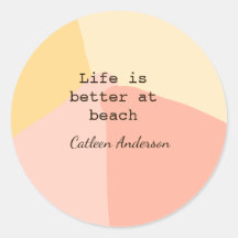 Das Leben ist besser am Strand gelb orange Boho ru