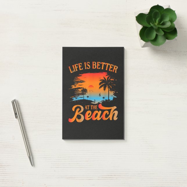 Das Leben ist besser am Strand Post-it Klebezettel (Büro)