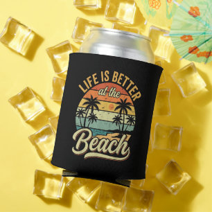 Das Leben ist besser am Strand Retro Sommerferien Dosenkühler