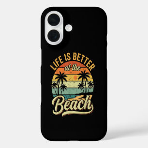 Das Leben ist besser am Strand Retro Sommerurlaub iPhone 16 Hülle
