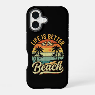 Das Leben ist besser am Strand Retro Sommerurlaub iPhone 16 Hülle
