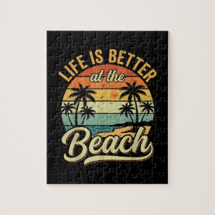 Das Leben ist besser am Strand Retro Sommerurlaub Puzzle