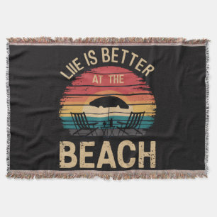 Das Leben ist besser am Strand Sommerferien Stimmu Decke