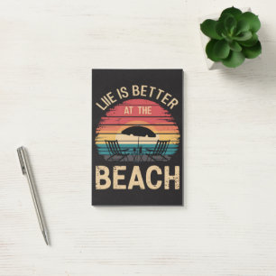 Das Leben ist besser am Strand Sommerferien Stimmu Post-it Klebezettel