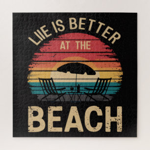 Das Leben ist besser am Strand Sommerferien Stimmu Puzzle