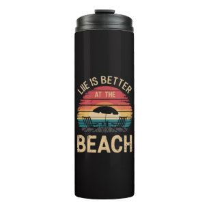 Das Leben ist besser am Strand Sommerferien Stimmu Thermosbecher