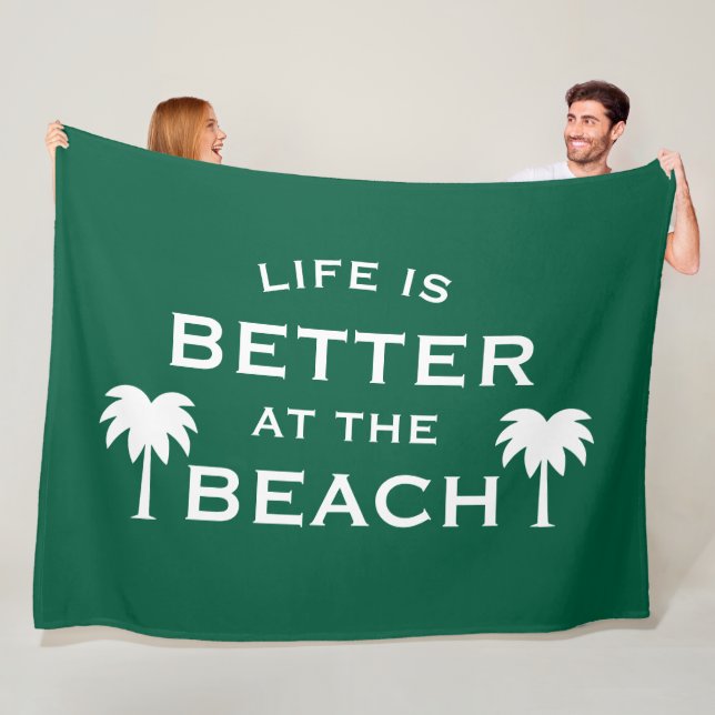 Das Leben ist besser am Strand, trendiger grüner P Fleecedecke (Beispiel)