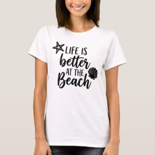 Das Leben ist besser am Strand Tropischer Palmbaum T-Shirt