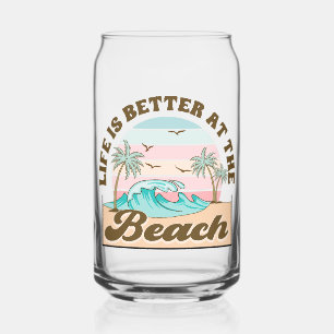 Das Leben ist besser am Strand Tropischer Sommer Dosenglas
