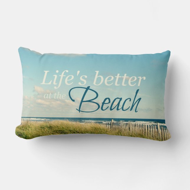 DAS LEBEN IST BESSER AM STRANDSTRAND FOTO PILLOW LENDENKISSEN (Vorderseite)