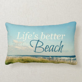 DAS LEBEN IST BESSER AM STRANDSTRAND FOTO PILLOW LENDENKISSEN