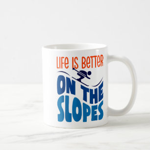 Das Leben ist besser an den Hängen Skiliebhaber Sk Kaffeetasse