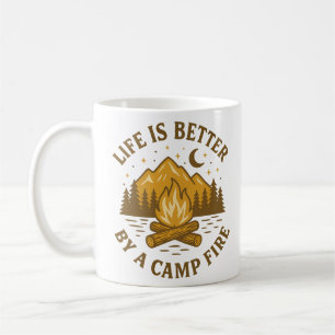 Das Leben ist besser an einem Lagerfeuer Vintage C Kaffeetasse