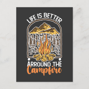 Das Leben ist besser auf Campfeuerreise Einladungspostkarte
