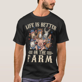 Das Leben Ist Besser Auf Dem Bauernhof 4. Juli Pat T-Shirt