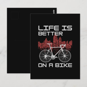 Das Leben ist besser auf dem Bike Postkarte