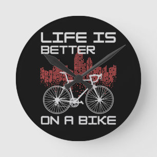 Das Leben ist besser auf dem Bike Runde Wanduhr