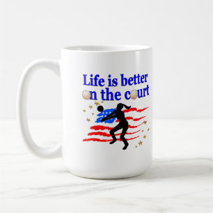 DAS LEBEN IST BESSER AUF DEM GERICHTSHOF USA VOLLE TASSE