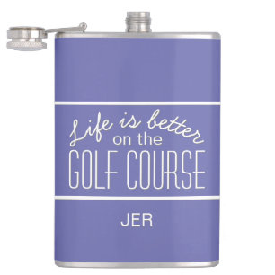 Das Leben ist besser auf dem Golfplatz-Monogramm Flachmann