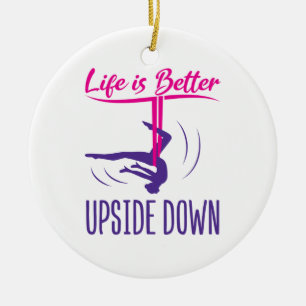 Das Leben ist besser auf dem Luftweg Yoga Keramik Ornament
