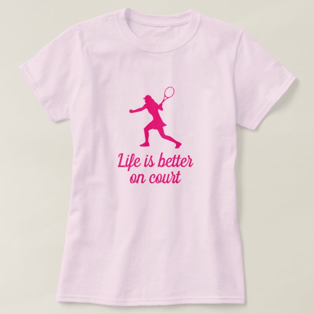 Das Leben ist besser auf dem Platz niedlichen pink T-Shirt (Design vorne)