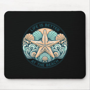 Das Leben ist besser auf der Kreuzfahrt am Strand Mousepad