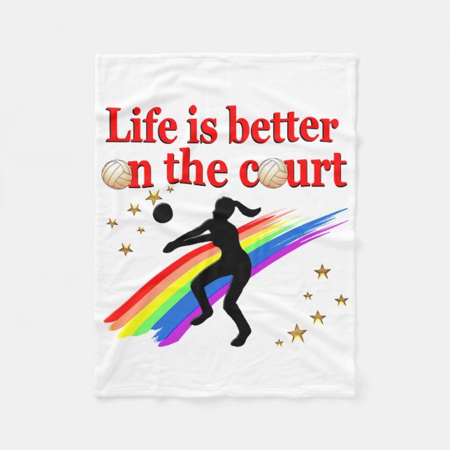 DAS LEBEN IST BESSER AUF DER VOLLEYBALLPLANUNG DES FLEECEDECKE (Vorderseite)