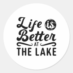 Das Leben ist besser auf der Wakeboard des Sees Runder Aufkleber